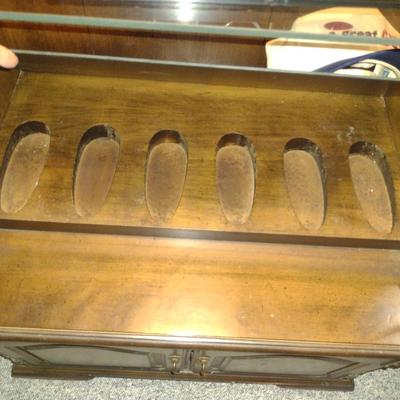 Wooden Lighted Curio/Sportsman's Gun Cabinet with Storage- Approx 28" x 16" x 74" Tall (No Contents)