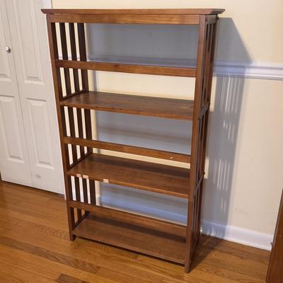 Contemporary Mission-Style Wooden Bookshelf (GB-DZ)
