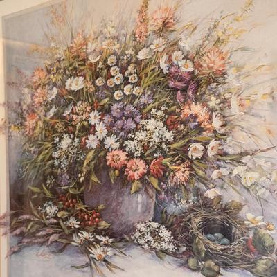 Two Framed Prints of Floral Arrangements by José (GB-DZ)