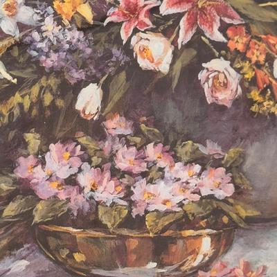 Two Framed Prints of Floral Arrangements by José (GB-DZ)