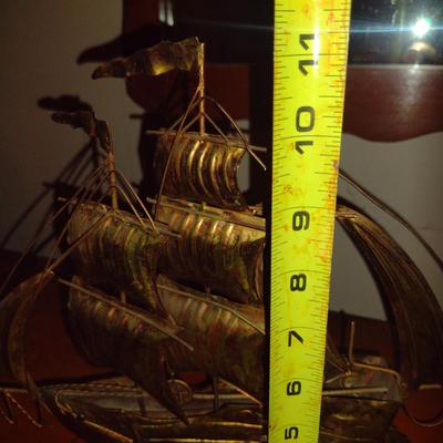Collection of Five Metal Ships- One is Musical