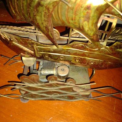 Collection of Five Metal Ships- One is Musical