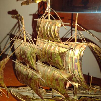 Collection of Five Metal Ships- One is Musical