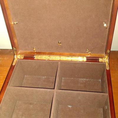 Wood Finish Storage Box with Picture Frame Top- Approx 13 1/2" x 10" x 6" Tall