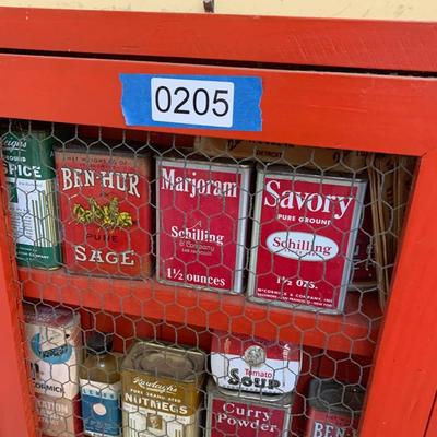 Vintage Spice Tins Case w/Tins +++