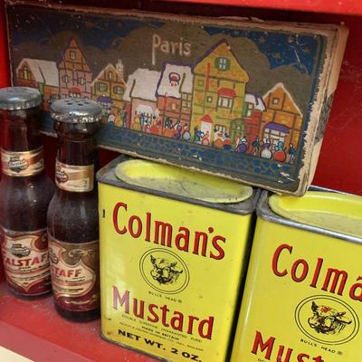 Vintage Spice Tins Case w/Tins +++