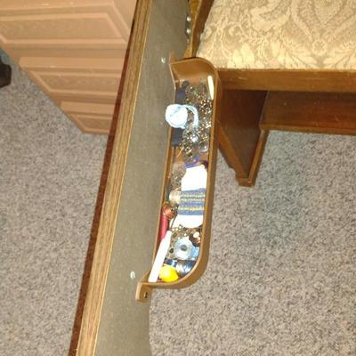 Kenmore Sewing Machine with Cabinet, Bench, and Additional Storage Drawer Stack