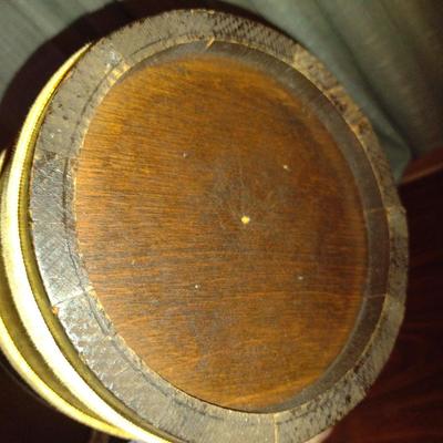 Vintage Wooden Sewing Storage Bucket with Handle- Approx 7 1/4" x 5 1/2" Tall