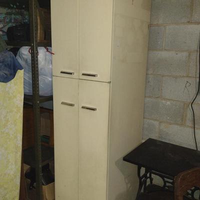 Vintage Metal Storage Cabinet- Approx 21" x 24" x 80" Tall (No Contents)