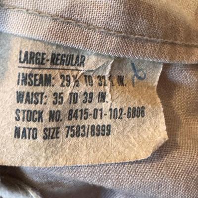 Army Desert Storm Camo Jacket and Pants - Men’s Large (GB-DZ)