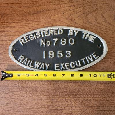British Railway Sign Registered by The Railway Executive No. 780 1953