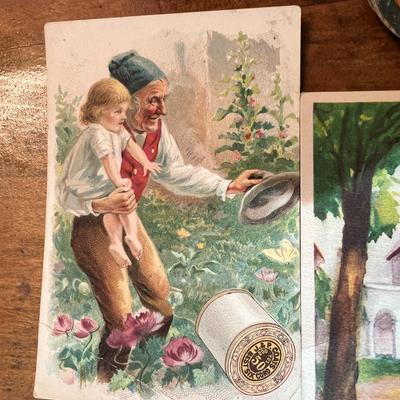 Victorian Era Scrap Book + Vintage Antique Post Cards, Valentines, Ephemera