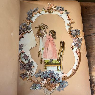 Victorian Era Scrap Book + Vintage Antique Post Cards, Valentines, Ephemera