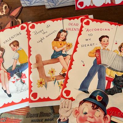 Victorian Era Scrap Book + Vintage Antique Post Cards, Valentines, Ephemera