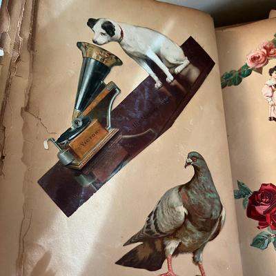 Victorian Era Scrap Book + Vintage Antique Post Cards, Valentines, Ephemera