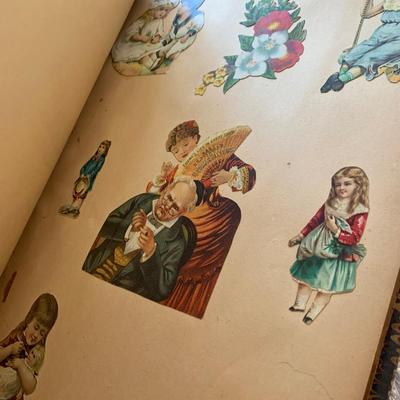 Victorian Era Scrap Book + Vintage Antique Post Cards, Valentines, Ephemera