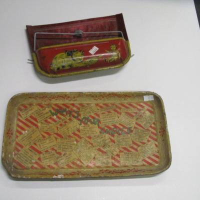Vintage What's Your Choice Serving Tray Vintage Norstar Tin Scoop
