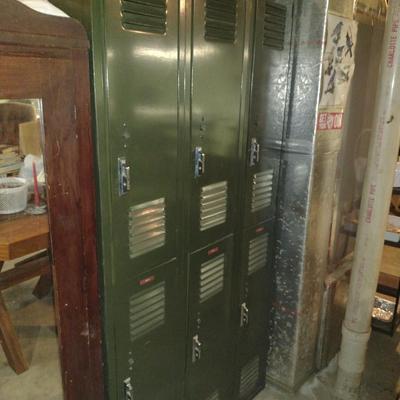 Metal Storage Locker Cabinet- 6 Doors- Approx 36 1/4" x 15 1/2" x 72" Tall