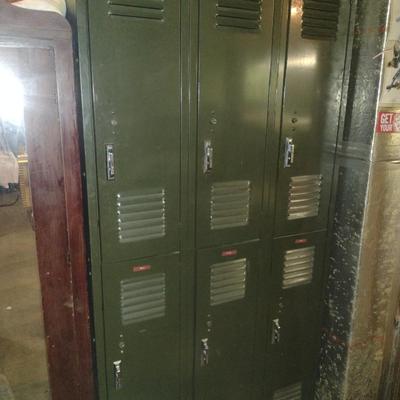 Metal Storage Locker Cabinet- 6 Doors- Approx 36 1/4" x 15 1/2" x 72" Tall