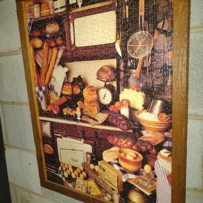 Three Handmade Rustic Wooden Framed Puzzles