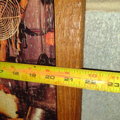 Three Handmade Rustic Wooden Framed Puzzles