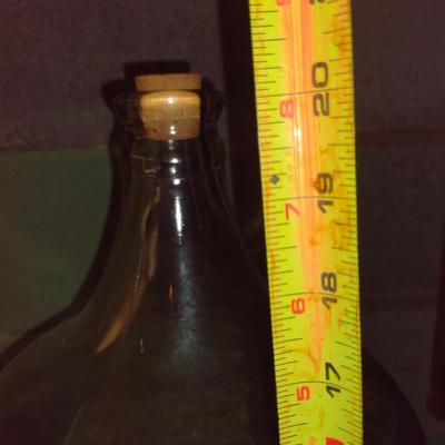 Large, Glass Demijohn Filled with Spools of Thread- Approx 20" Tall