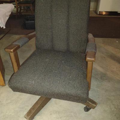Vintage Upholstered Rolling Office Chair