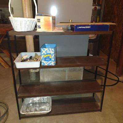 Vintage Metal Shelf- Approx 9 1/2" x 36" x 36" Tall (No Contents)