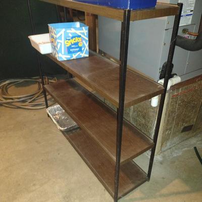 Vintage Metal Shelf- Approx 9 1/2" x 36" x 36" Tall (No Contents)