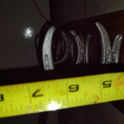 Horseshoe Design Wall Hooks on Wood- Approx 20" x 7" x 6 1/2"