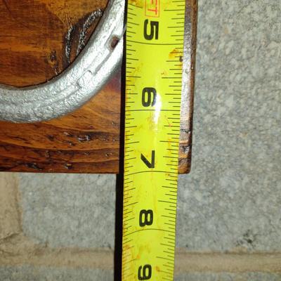 Horseshoe Design Wall Hooks on Wood- Approx 20" x 7" x 6 1/2"