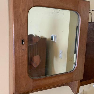 Vintage Wood Medicine Cabinet 17x22x7