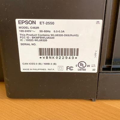 LOT 55: HP 2301 Monitor Model #3CM243038B, Epson Color Printer ET-2550 Model #C462R and Microsoft Mouse