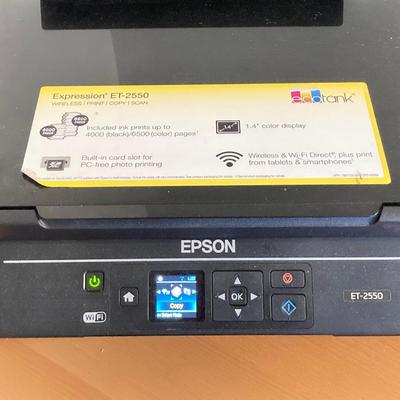 LOT 55: HP 2301 Monitor Model #3CM243038B, Epson Color Printer ET-2550 Model #C462R and Microsoft Mouse