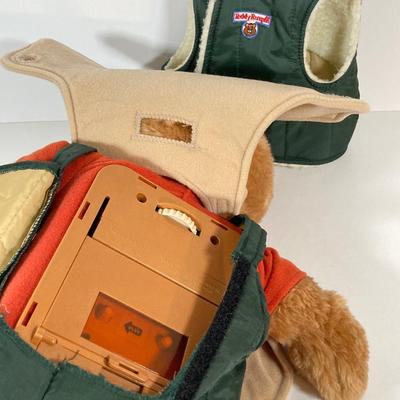 LOT 56: Teddy Ruxpin Collection - Speaking Teddy Bear, Books, Cassette Tapes and Pillow Cover