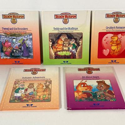 LOT 56: Teddy Ruxpin Collection - Speaking Teddy Bear, Books, Cassette Tapes and Pillow Cover