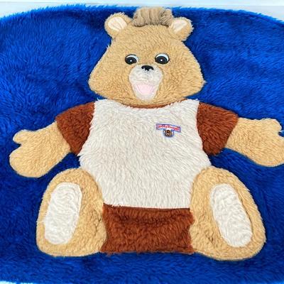 LOT 56: Teddy Ruxpin Collection - Speaking Teddy Bear, Books, Cassette Tapes and Pillow Cover
