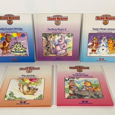 LOT 56: Teddy Ruxpin Collection - Speaking Teddy Bear, Books, Cassette Tapes and Pillow Cover
