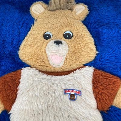 LOT 56: Teddy Ruxpin Collection - Speaking Teddy Bear, Books, Cassette Tapes and Pillow Cover