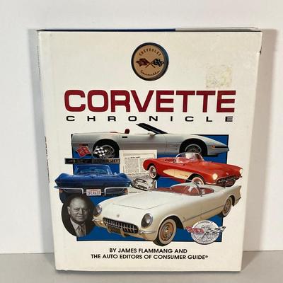 LOT 57: Chevy Corvette Collection - Large Photograph, Tin Signs, 1967 Ertl Collectible American Muscle Sting Ray Diecast, Chronical Book...