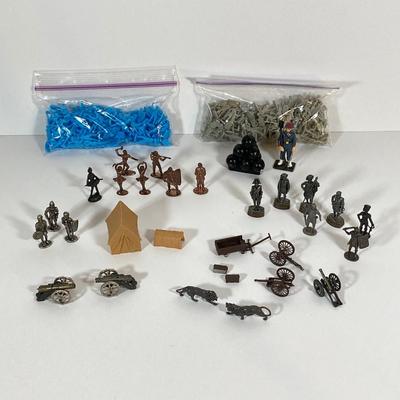 LOT 69: Collection of Miniature Metal / Plastic Toy Figurines and More