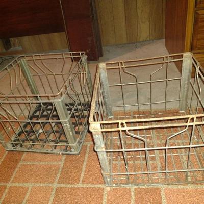 Pair of Metal Milk Crates- Coble and Maola