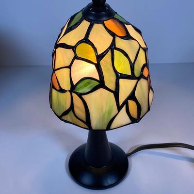 LOT 78: Vintage Candle Lantern, Stained Glass Lamp, Stained Glass Candle Holder and Collection of Hard Back Books