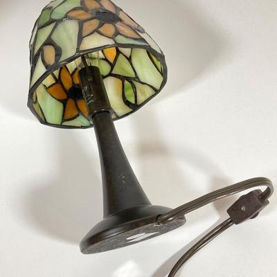 LOT 78: Vintage Candle Lantern, Stained Glass Lamp, Stained Glass Candle Holder and Collection of Hard Back Books