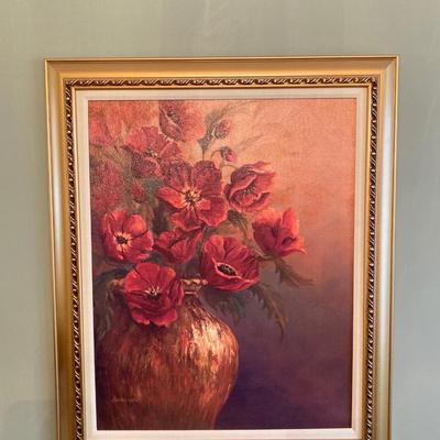 LOT 80: Artist Linda Wacaster Signed and Framed Wall Hanging