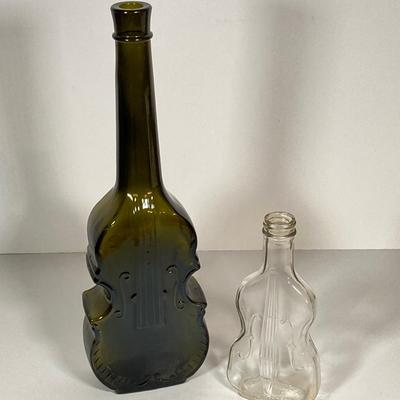 LOT 81: Vintage Still Life Wall Hanging and Pair of Violin Shaped Bottles