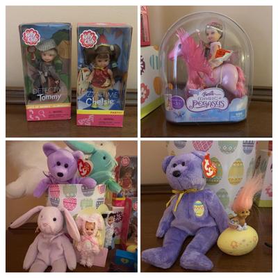 LOT 96: Happy Spring Collection: Beanie Babies, Barbie, Kelly Club, Kitty in My Pocket