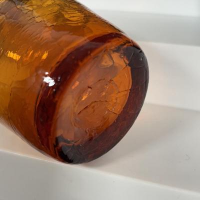 LOT 105: Vintage Rainbow Art Glass Pitchers, Viking Glass Candle Holders, Crackle Glass Pitchers