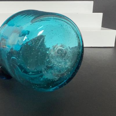 LOT 105: Vintage Rainbow Art Glass Pitchers, Viking Glass Candle Holders, Crackle Glass Pitchers