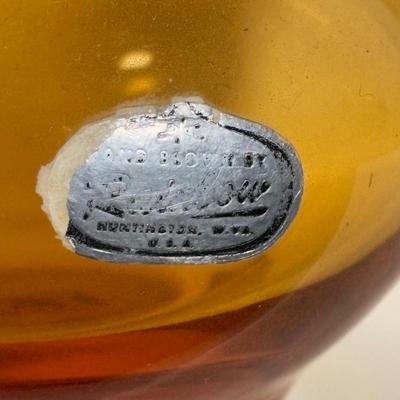 LOT 105: Vintage Rainbow Art Glass Pitchers, Viking Glass Candle Holders, Crackle Glass Pitchers